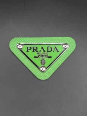 Neon Green Prada Triangle Patch/Croc Charm